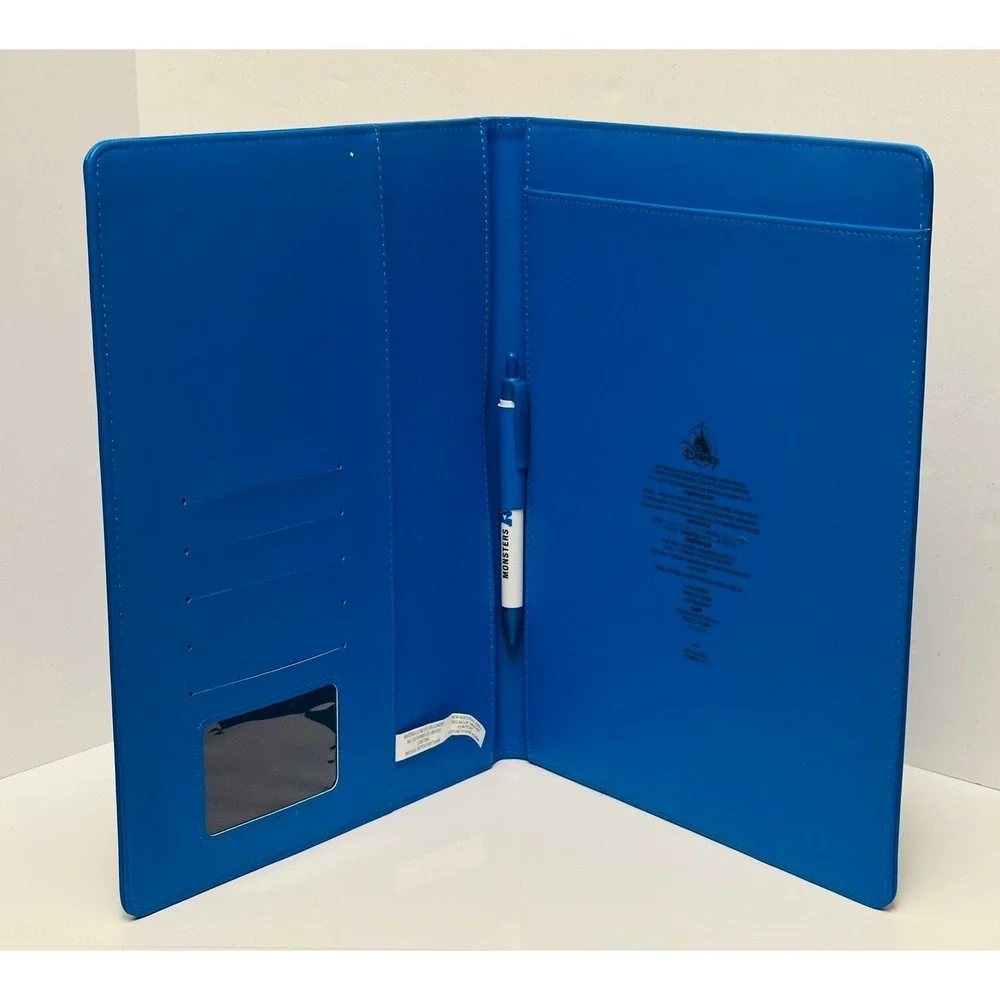 Disney Parks Pixar Monsters University Blue School Notebook Portfolio w Pen